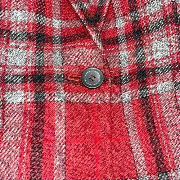 Talbots 100% Wool Blazer plaid, lined, single button closure, buisness wear - Picture 5 of 10